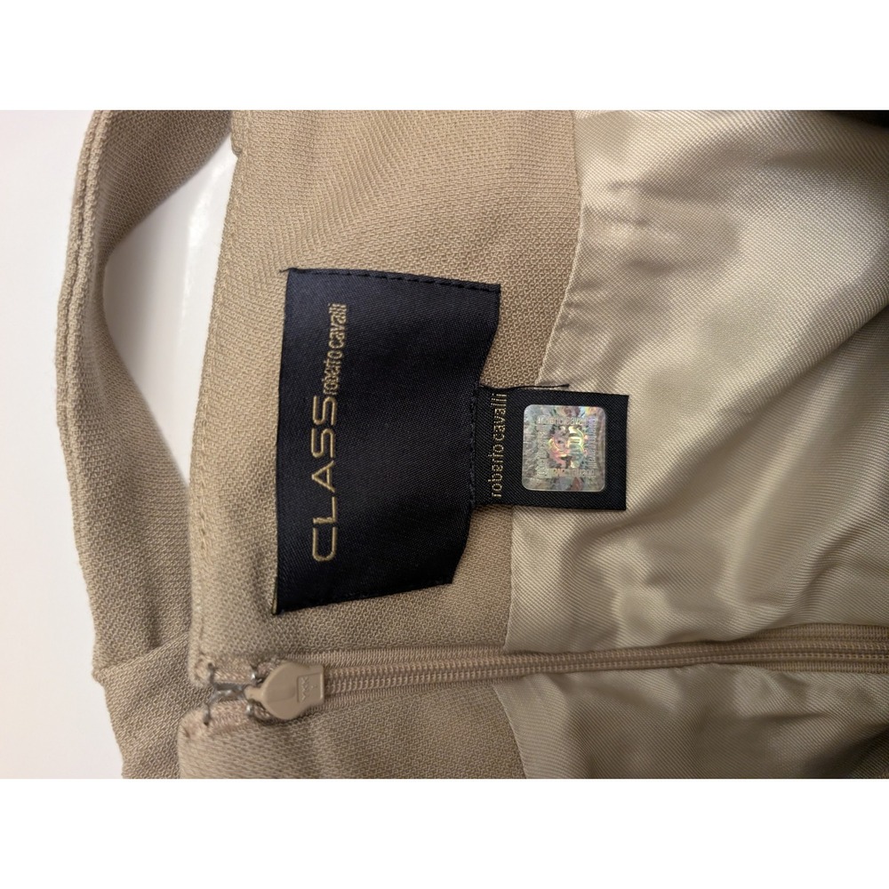 Vintage Class Roberto Cavalli Beige Pleated Belted Skirt Knee Length Wool Blend - Picture 3 of 8